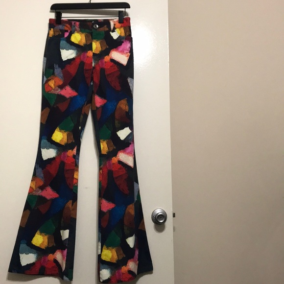 Alice + Olivia Denim - Alice + Olivia color Splat Bell Bottom Pants